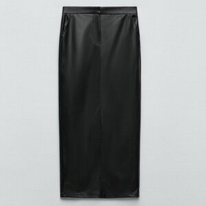 Zara Faux Leather Midi Skirt